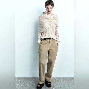 NWT KNIT SWEATER WITH RIPS 15% Wool & 15% Alpaca By Zara